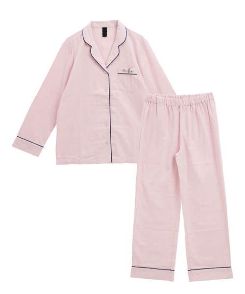 blooming FLORA（ブルーミングフローラ）の「ブルーミングフローラ　綿100％ピーチ起毛シンプルパジャマ　bloomingFLORA（ルームウェア/パジャマ・レディース・ホワイト/ネイビー/ピンク/ブルー/ホワイト×ピンク・MEDIUM）」の19枚目の写真