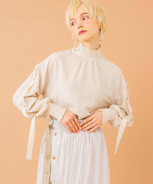 UNITED TOKYO（ユナイテッドトウキョウ）の「アジャストリブブラウス（シャツ/ブラウス・レディース・ブラック/アイボリー/ミント/ライトベージュ・1）」の11枚目の写真