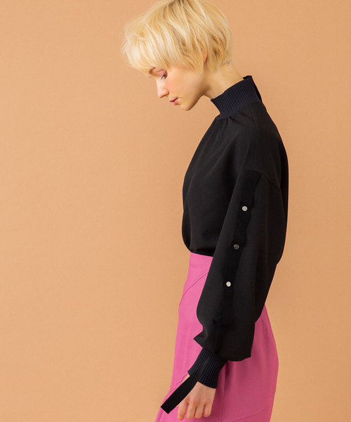 UNITED TOKYO（ユナイテッドトウキョウ）の「アジャストリブブラウス（シャツ/ブラウス・レディース・ブラック/アイボリー/ミント/ライトベージュ・1）」の13枚目の写真