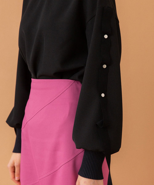 UNITED TOKYO（ユナイテッドトウキョウ）の「アジャストリブブラウス（シャツ/ブラウス・レディース・ブラック/アイボリー/ミント/ライトベージュ・1）」の18枚目の写真