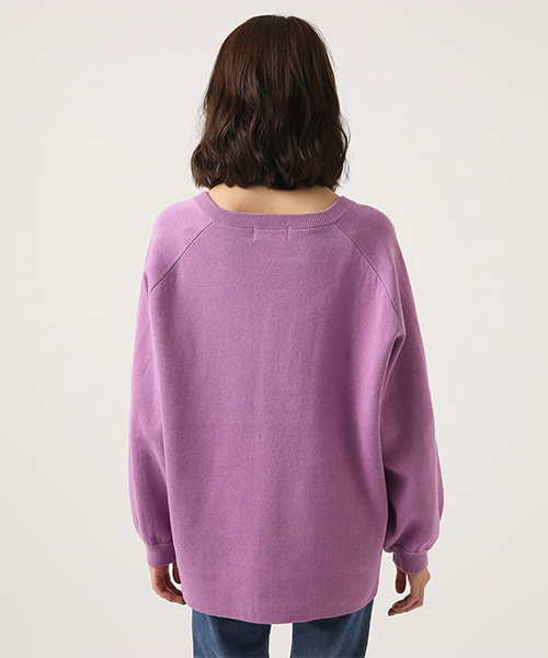 AZUL by moussy(アズールバイマウジー)の「SWEATTER V/N LOOSE TOPS/セーター Vネック ルーズトップス(ニット/セーター・レディース・ブラック/ライトパープル/ライトベージュ・SMALL/MEDIUM)」の22枚目の写真