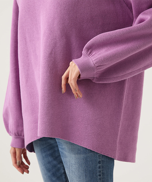 AZUL by moussy(アズールバイマウジー)の「SWEATTER V/N LOOSE TOPS/セーター Vネック ルーズトップス(ニット/セーター・レディース・ブラック/ライトパープル/ライトベージュ・SMALL/MEDIUM)」の20枚目の写真