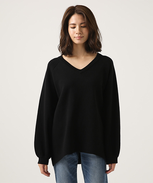 AZUL by moussy(アズールバイマウジー)の「SWEATTER V/N LOOSE TOPS/セーター Vネック ルーズトップス(ニット/セーター・レディース・ブラック/ライトパープル/ライトベージュ・SMALL/MEDIUM)」の16枚目の写真