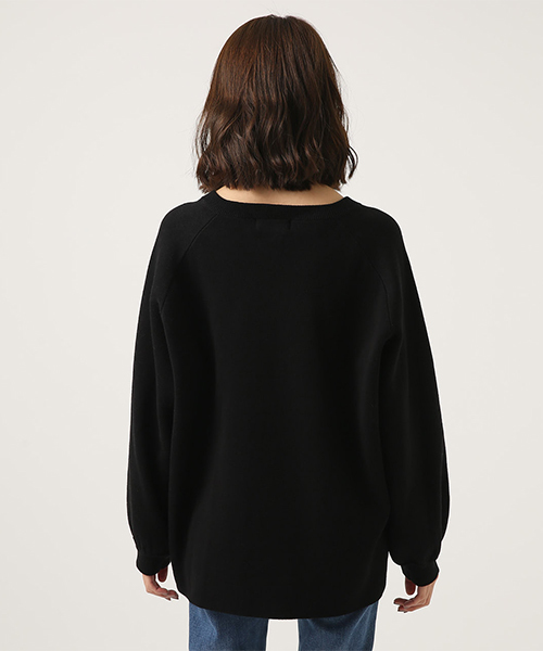 AZUL by moussy(アズールバイマウジー)の「SWEATTER V/N LOOSE TOPS/セーター Vネック ルーズトップス(ニット/セーター・レディース・ブラック/ライトパープル/ライトベージュ・SMALL/MEDIUM)」の14枚目の写真