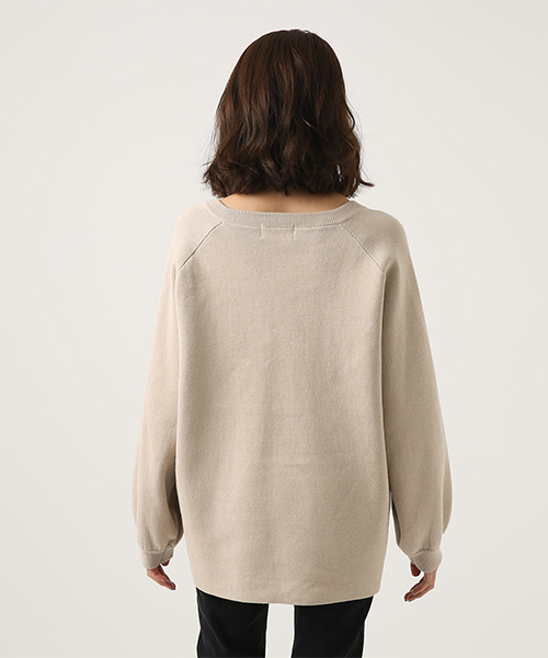 AZUL by moussy(アズールバイマウジー)の「SWEATTER V/N LOOSE TOPS/セーター Vネック ルーズトップス(ニット/セーター・レディース・ブラック/ライトパープル/ライトベージュ・SMALL/MEDIUM)」の6枚目の写真