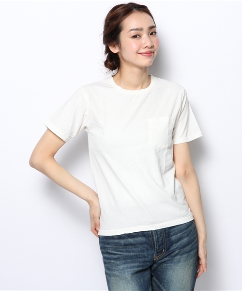 BEAMS BOY（ビームスボーイ）の「HANES / POCKET-TEE（Tシャツ/カットソー・レディース・レッド/グリーン/ブルー/ネイビー/ホワイト/ライトグレー・ONE SIZE）」の2枚目の写真