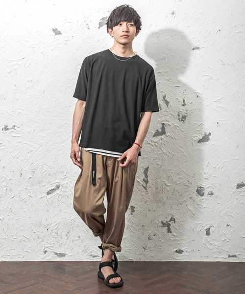 MinoriTY(マイノリティ)の「メンズナノテックビッグシルエットTシャツ&タンクトップアンサンブル 【2点セット】(Tシャツ/カットソー・メンズ・ブラック/ブルー/ワイン/ベージュ/杢グレー/オフホワイト・M/L)」の20枚目の写真