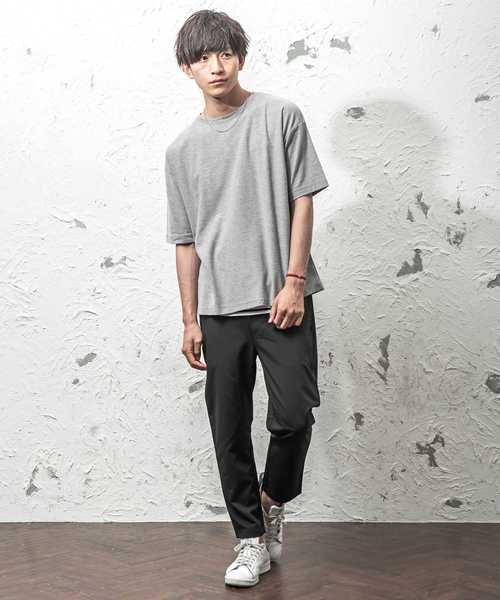 MinoriTY(マイノリティ)の「メンズナノテックビッグシルエットTシャツ&タンクトップアンサンブル 【2点セット】(Tシャツ/カットソー・メンズ・ブラック/ブルー/ワイン/ベージュ/杢グレー/オフホワイト・M/L)」の11枚目の写真