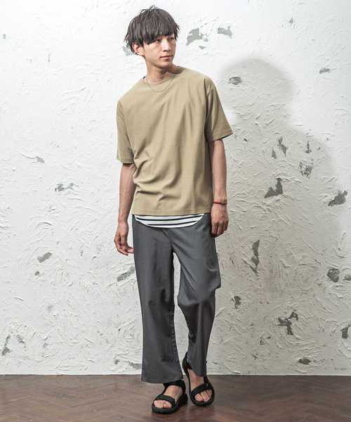 MinoriTY(マイノリティ)の「メンズナノテックビッグシルエットTシャツ&タンクトップアンサンブル 【2点セット】(Tシャツ/カットソー・メンズ・ブラック/ブルー/ワイン/ベージュ/杢グレー/オフホワイト・M/L)」の7枚目の写真