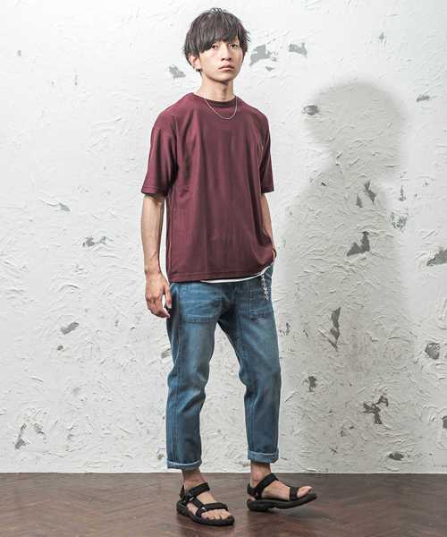 MinoriTY(マイノリティ)の「メンズナノテックビッグシルエットTシャツ&タンクトップアンサンブル 【2点セット】(Tシャツ/カットソー・メンズ・ブラック/ブルー/ワイン/ベージュ/杢グレー/オフホワイト・M/L)」の9枚目の写真