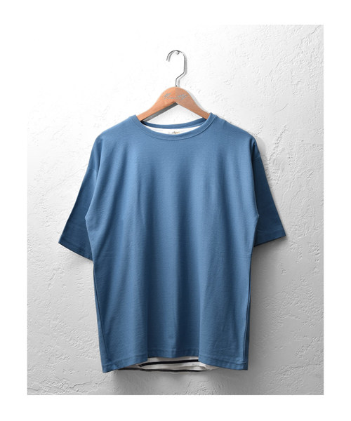 MinoriTY(マイノリティ)の「メンズナノテックビッグシルエットTシャツ&タンクトップアンサンブル 【2点セット】(Tシャツ/カットソー・メンズ・ブラック/ブルー/ワイン/ベージュ/杢グレー/オフホワイト・M/L)」の19枚目の写真