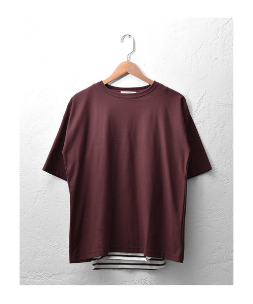 MinoriTY(マイノリティ)の「メンズナノテックビッグシルエットTシャツ&タンクトップアンサンブル 【2点セット】(Tシャツ/カットソー・メンズ・ブラック/ブルー/ワイン/ベージュ/杢グレー/オフホワイト・M/L)」の10枚目の写真