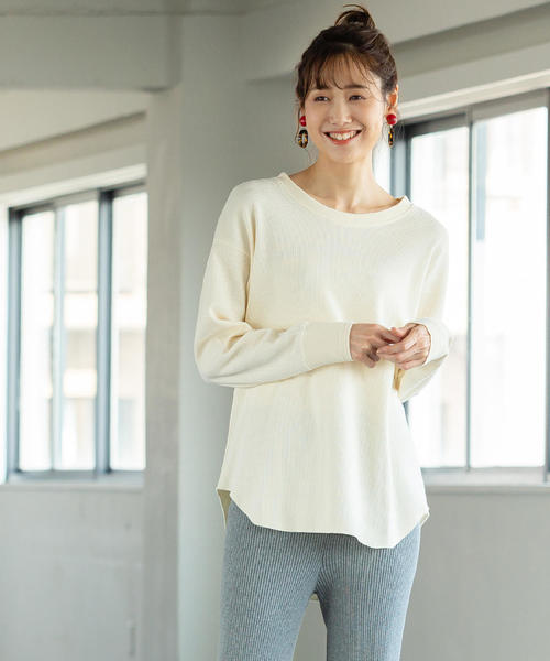 coen（コーエン）の「コットンサーマルロングスリーブカットソー（Tシャツ/カットソー・レディース・ブラウン/カーキ/ナチュラル・FREE）」の6枚目の写真