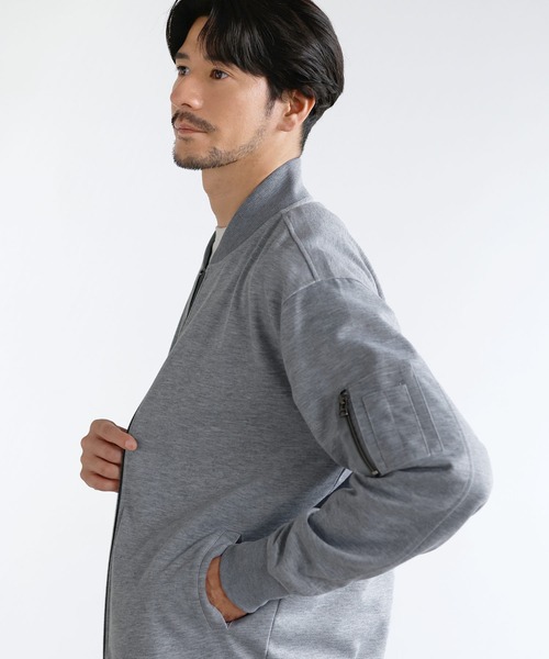 LIL VENDARS(リルヴェンダース)の「Buyer's Select/ハイブリッドジャージーストレッチMA-1ジャケット(MA-1・メンズ・ブラック/ネイビー/カーキ/モカ/杢グレー/キャメル/ワイン/グレー/チャコール・S/M/L/XL/XXL)」の17枚目の写真