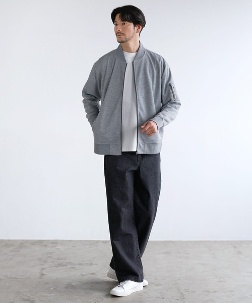 LIL VENDARS(リルヴェンダース)の「Buyer's Select/ハイブリッドジャージーストレッチMA-1ジャケット(MA-1・メンズ・ブラック/ネイビー/カーキ/モカ/杢グレー/キャメル/ワイン/グレー/チャコール・S/M/L/XL/XXL)」の19枚目の写真