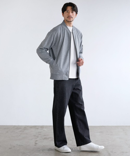 LIL VENDARS(リルヴェンダース)の「Buyer's Select/ハイブリッドジャージーストレッチMA-1ジャケット(MA-1・メンズ・ブラック/ネイビー/カーキ/モカ/杢グレー/キャメル/ワイン/グレー/チャコール・S/M/L/XL/XXL)」の20枚目の写真