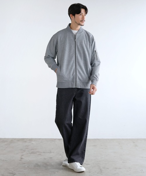 LIL VENDARS(リルヴェンダース)の「Buyer's Select/ハイブリッドジャージーストレッチMA-1ジャケット(MA-1・メンズ・ブラック/ネイビー/カーキ/モカ/杢グレー/キャメル/ワイン/グレー/チャコール・S/M/L/XL/XXL)」の21枚目の写真