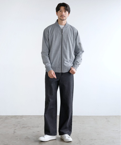 LIL VENDARS(リルヴェンダース)の「Buyer's Select/ハイブリッドジャージーストレッチMA-1ジャケット(MA-1・メンズ・ブラック/ネイビー/カーキ/モカ/杢グレー/キャメル/ワイン/グレー/チャコール・S/M/L/XL/XXL)」の22枚目の写真
