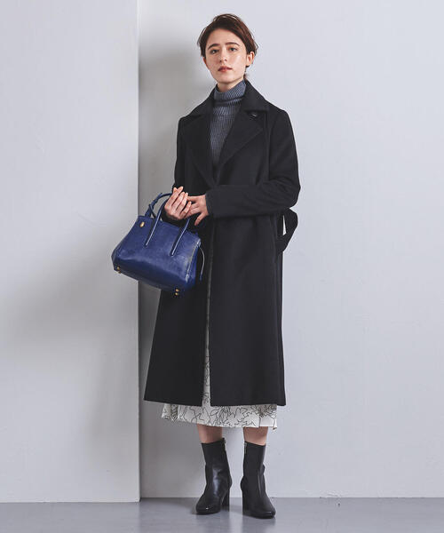 極美品✨ユナイテッドアローズ　ANG/W ラップコート　アンゴラ　ブラック　38 極美品✨ユナイテッドアローズ ANG/W ラップコート アンゴラ ブラック 38