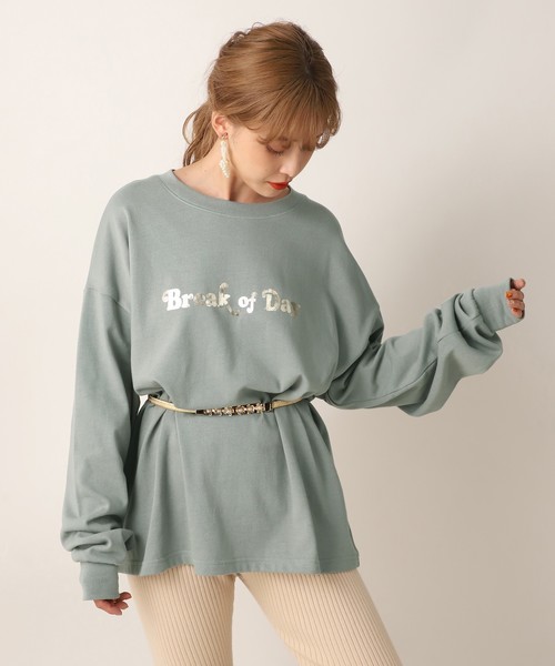 one after another NICE CLAUP（ワンアフターアナザーナイスクラップ）の「プリントロングスリーブTシャツ（Tシャツ/カットソー・レディース・パープル/オフホワイト/グリーン/ベージュ・FREE）」の21枚目の写真