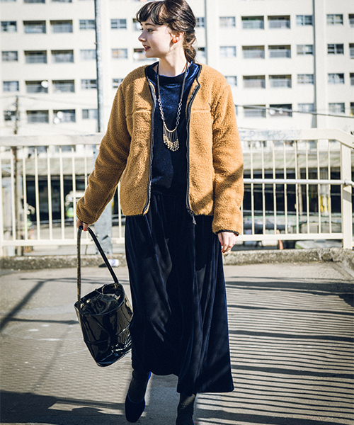 LAST CHANCE SPORTSWEAR（ラストチャンススポーツウェアー）の「【 LAST CHANCE / ラストチャンス 】RETRO BOA FULL ZIP CARDIGAN（その他アウター・レディース・ブラック/ベージュ/イエロー/その他/ライトブラウン・M/L/XL）」の9枚目の写真