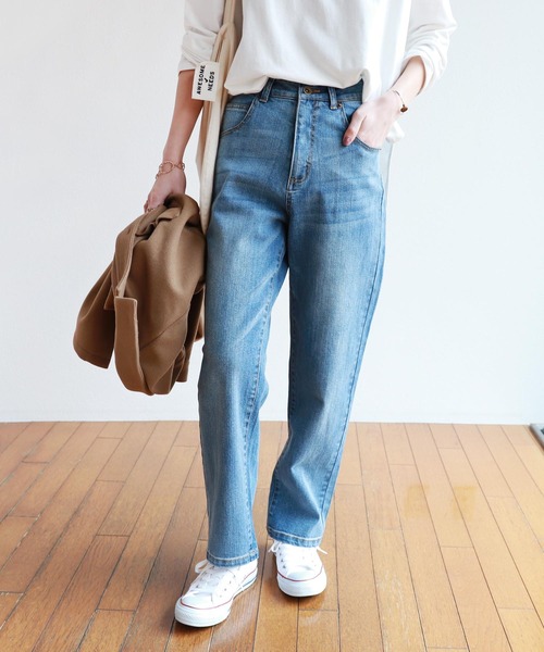 andme(アンドミー)の「ハイウエストストレッチデニムパンツ(デニムパンツ・レディース・ネイビー/ブルー/ブラック系その他・M/L)」の7枚目の写真