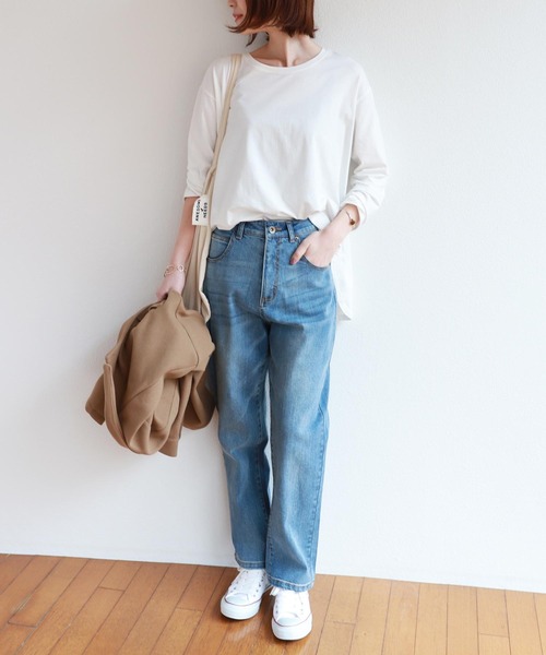 andme(アンドミー)の「ハイウエストストレッチデニムパンツ(デニムパンツ・レディース・ネイビー/ブルー/ブラック系その他・M/L)」の8枚目の写真