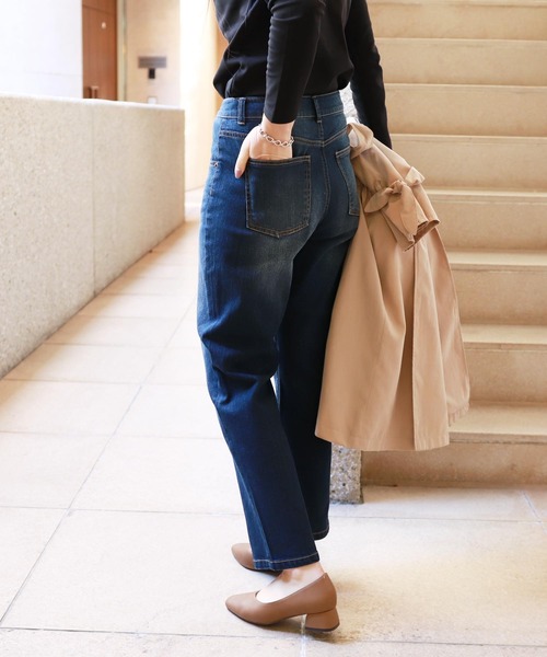 andme(アンドミー)の「ハイウエストストレッチデニムパンツ(デニムパンツ・レディース・ネイビー/ブルー/ブラック系その他・M/L)」の12枚目の写真