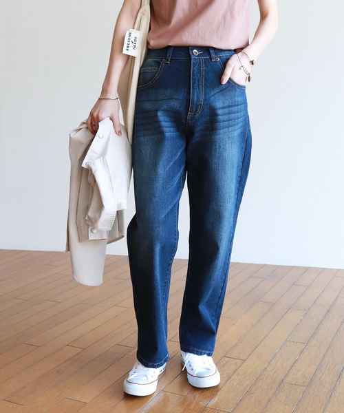 andme(アンドミー)の「ハイウエストストレッチデニムパンツ(デニムパンツ・レディース・ネイビー/ブルー/ブラック系その他・M/L)」の13枚目の写真