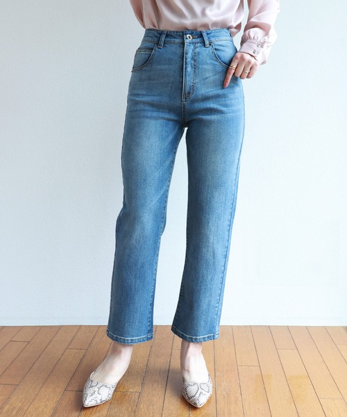 andme(アンドミー)の「ハイウエストストレッチデニムパンツ(デニムパンツ・レディース・ネイビー/ブルー/ブラック系その他・M/L)」の16枚目の写真