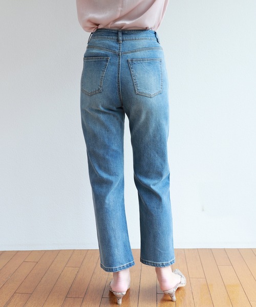 andme(アンドミー)の「ハイウエストストレッチデニムパンツ(デニムパンツ・レディース・ネイビー/ブルー/ブラック系その他・M/L)」の18枚目の写真