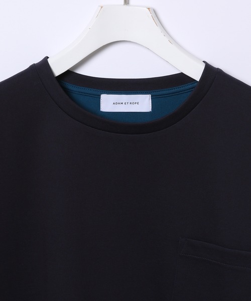 ADAM ET ROPE'（アダムエロペ）の「ボックスシルエット ハイゲージダブルニットT（Tシャツ/カットソー・メンズ・カーキ/ネイビー/ブルー系その他5・M/L）」の9枚目の写真