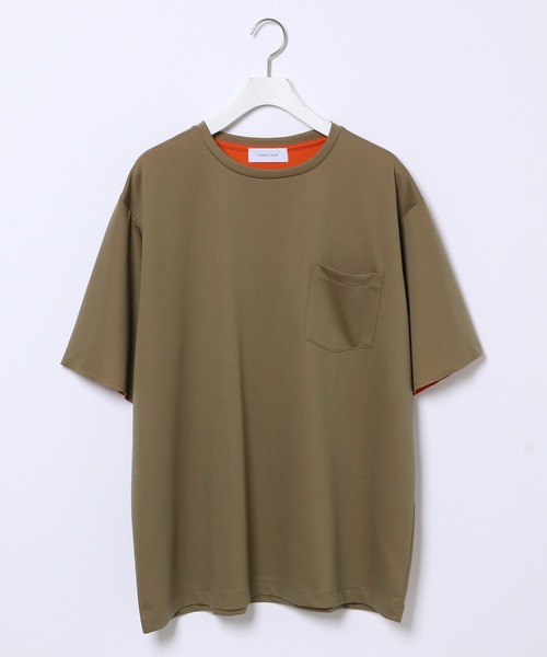 ADAM ET ROPE'（アダムエロペ）の「ボックスシルエット ハイゲージダブルニットT（Tシャツ/カットソー・メンズ・カーキ/ネイビー/ブルー系その他5・M/L）」の18枚目の写真