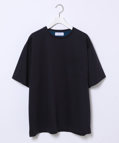 ADAM ET ROPE'（アダムエロペ）の「ボックスシルエット ハイゲージダブルニットT（Tシャツ/カットソー・メンズ・カーキ/ネイビー/ブルー系その他5・M/L）」の16枚目の写真