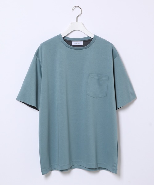 ADAM ET ROPE'（アダムエロペ）の「ボックスシルエット ハイゲージダブルニットT（Tシャツ/カットソー・メンズ・カーキ/ネイビー/ブルー系その他5・M/L）」の17枚目の写真