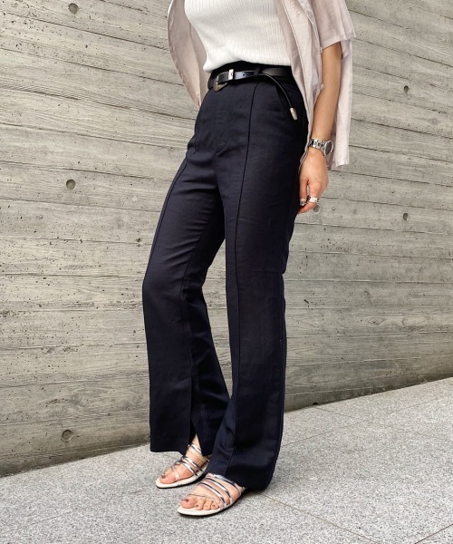 PAGEBOY（ページボーイ）の「麻レーヨンフレアスリットパンツ（その他パンツ・レディース・ブラック/パープル/グレイッシュベージュ・SMALL/MEDIUM）」の15枚目の写真