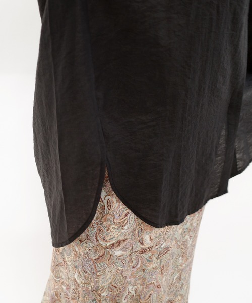 DouDou（ドゥドゥ）の「ウエストマークシアーシャツ（シャツ/ブラウス・レディース・ブラック/オフホワイト/ピンク・FREE）」の18枚目の写真