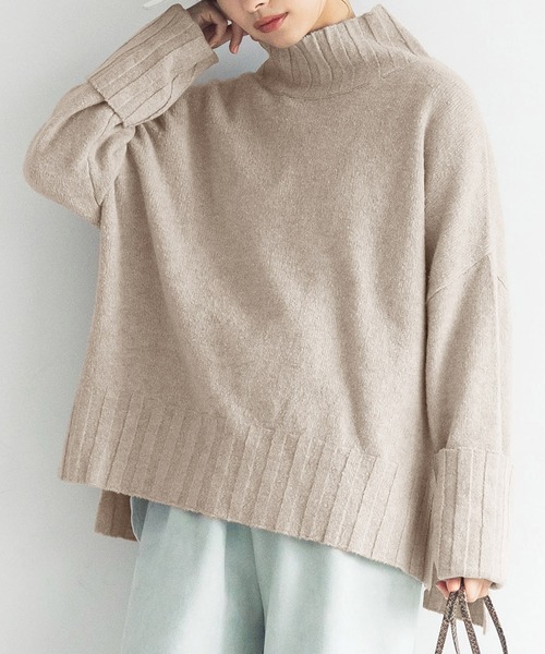coca(coca)(コカ)の「ハイネックニット(ニット/セーター・レディース・チャコールグレー/ベージュ・ONE SIZE)」の2枚目の写真