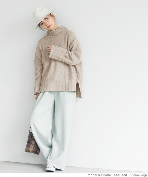 coca(coca)(コカ)の「ハイネックニット(ニット/セーター・レディース・チャコールグレー/ベージュ・ONE SIZE)」の12枚目の写真