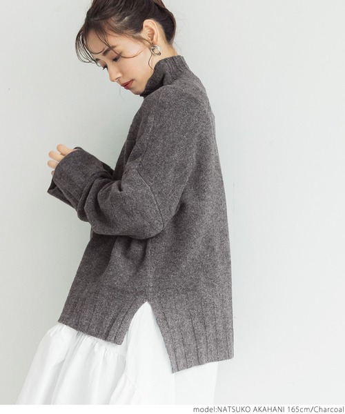 coca(coca)(コカ)の「ハイネックニット(ニット/セーター・レディース・チャコールグレー/ベージュ・ONE SIZE)」の5枚目の写真