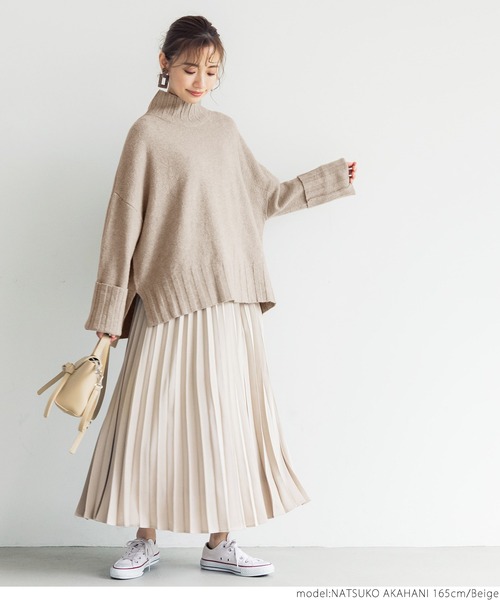 coca(coca)(コカ)の「ハイネックニット(ニット/セーター・レディース・チャコールグレー/ベージュ・ONE SIZE)」の8枚目の写真