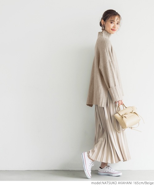 coca(coca)(コカ)の「ハイネックニット(ニット/セーター・レディース・チャコールグレー/ベージュ・ONE SIZE)」の9枚目の写真