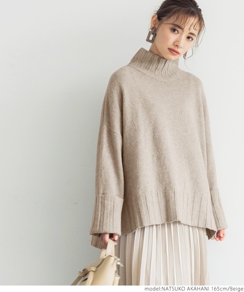 coca(coca)(コカ)の「ハイネックニット(ニット/セーター・レディース・チャコールグレー/ベージュ・ONE SIZE)」の10枚目の写真