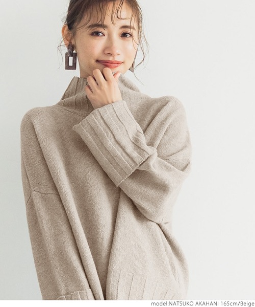 coca(coca)(コカ)の「ハイネックニット(ニット/セーター・レディース・チャコールグレー/ベージュ・ONE SIZE)」の11枚目の写真