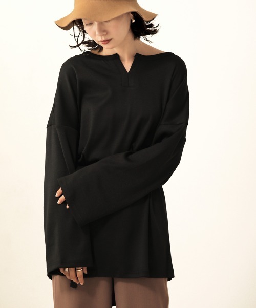 Bab（バブ）の「【WEB限定】2WAYバックカシュクールTOPS（Tシャツ/カットソー・レディース・ブラック/ベージュ/ブラウン/アイボリー・FREE）」の3枚目の写真