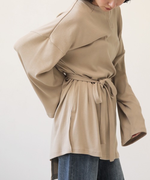 Bab（バブ）の「【WEB限定】2WAYバックカシュクールTOPS（Tシャツ/カットソー・レディース・ブラック/ベージュ/ブラウン/アイボリー・FREE）」の13枚目の写真