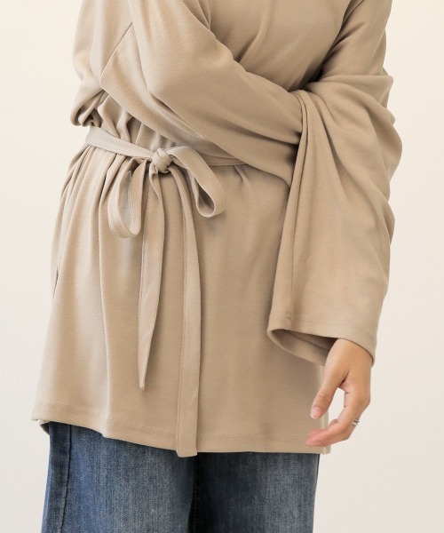 Bab（バブ）の「【WEB限定】2WAYバックカシュクールTOPS（Tシャツ/カットソー・レディース・ブラック/ベージュ/ブラウン/アイボリー・FREE）」の14枚目の写真