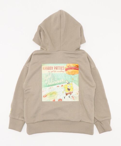 Right-on（ライトオン）の「プリントパーカー(スポンジ・ボブ)（パーカー・キッズ・ライム/ベージュ・105/155/130/140/120）」の4枚目の写真