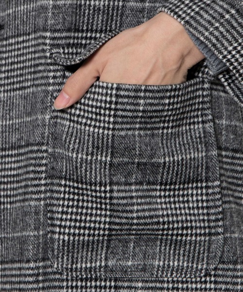 WEGO(ウィゴー)の「WEGO/ウールライクチェックオーバーコート(チェスターコート・メンズ・ベージュ系その他2/グレー系その他2・MEDIUM/LARGE)」の14枚目の写真