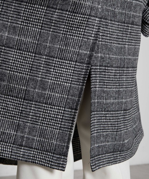 WEGO(ウィゴー)の「WEGO/ウールライクチェックオーバーコート(チェスターコート・メンズ・ベージュ系その他2/グレー系その他2・MEDIUM/LARGE)」の8枚目の写真